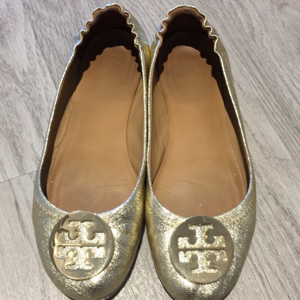 Tory Burch Minnie Gold flats